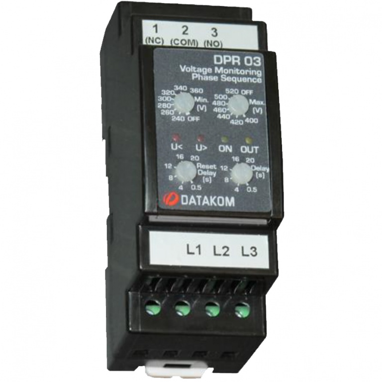 DATAKOM DPR-03 Контролер захисту за напругою, 260-520В (Фаза-Фаза)