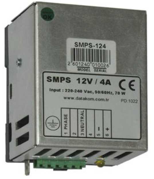 DATAKOM SMPS-124-DIN, 12V/4A Зарядний пристрій акумулятора на DIN-рейку