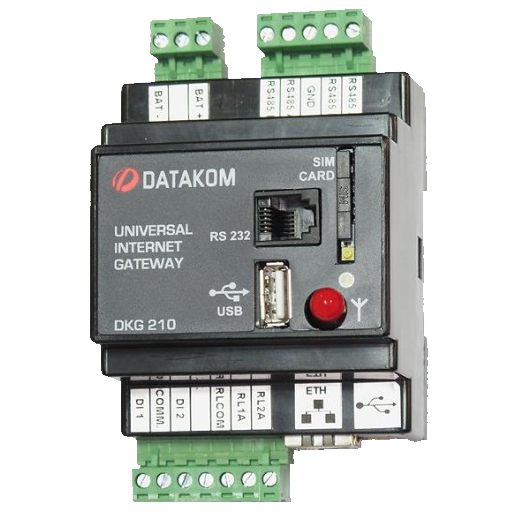 DATAKOM DKG-210-A2 RS232 + Ethernet Шлюз із джерелом живлення змінного струму