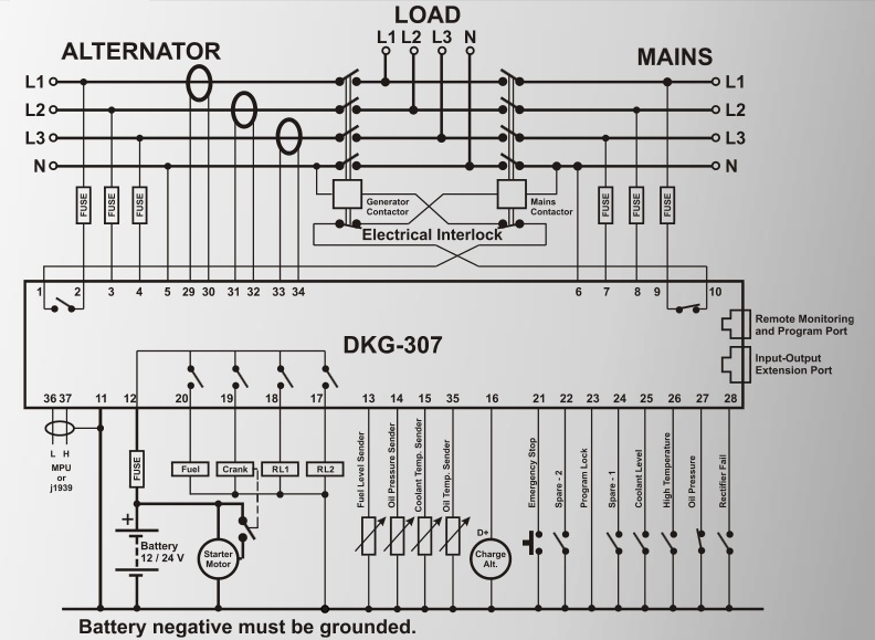 DATAKOM DKG-307 CAN Контролер автоматичного керування генератором (AMF) з J1939