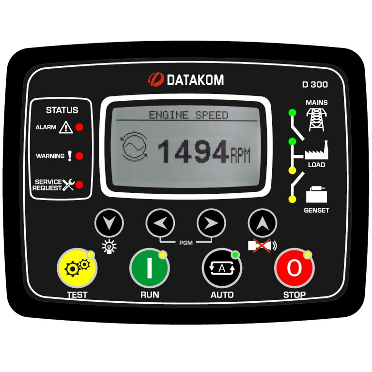 DATAKOM D-300 Багатофункціональний контролер генератора із зарядним пристроєм MPU + J1939 + GSM Modem