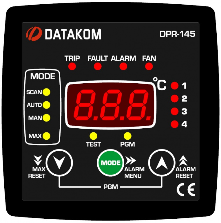 DATAKOM DPR-145 (AC джерело живлення) Контролер температурного захисту MV трансформаторів