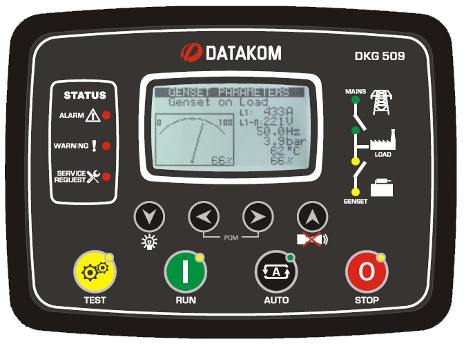 DATAKOM DKG-509 CAN Контролер генератора з автоматичним введенням резерву з інтерфейсом J1939