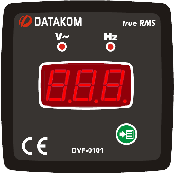 DATAKOM DVF-0101 Вольтметр-частотомір, 1 фаза, 72x72mm