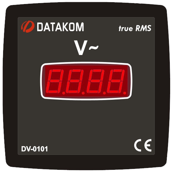 DATAKOM DV-0101 Вольтметр, 1 фаза, 96x96мм