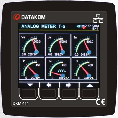 DATAKOM DKM-411 Анализатор сети, 96x96mm, Ethernet, USB-H, USB-D,RS485, RS232, I/O