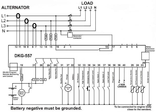 DATAKOM DKG-557 Контролер ручного та дистанційного керування генератором з J1939