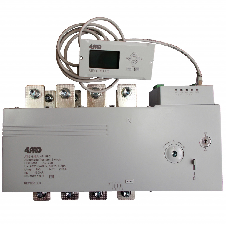 4PRO ATS-630A-4P-iRC Інтел. пристрій автоматичного введення резерву (АВР), 630A, 230/400V, 50Гц, 1-3 фази