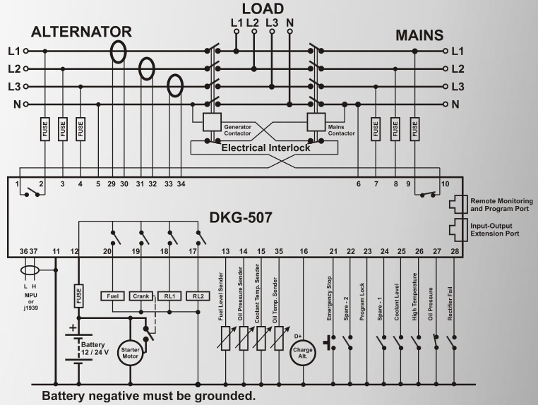 DATAKOM DKG-507 CAN Контролер генератора з автоматичним введенням резерву з інтерфейсом J1939