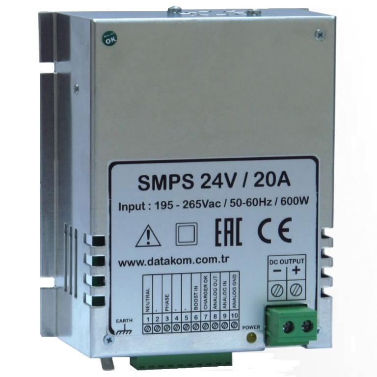 DATAKOM SMPS-2420 Зарядний пристрій акумулятора (24V/20A)